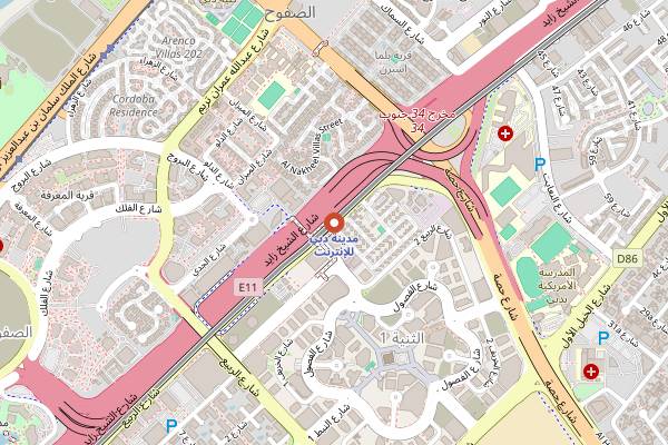 Map showing Pandecia in Dubai