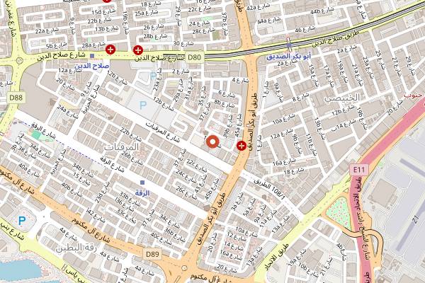 Map showing Al Shami Restaurant in Dubai