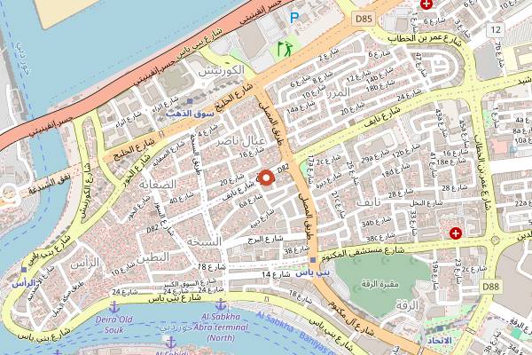 Map showing Man'oushe Street Al Ghurair in Dubai