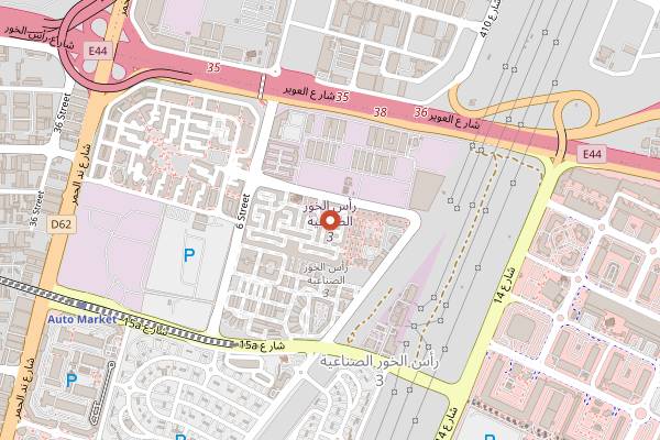 Map showing Al Aweer Central Fruit and Vegetable Market in Dubai