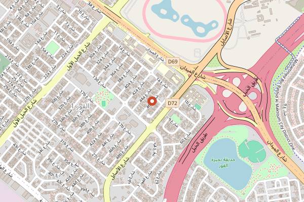 Map showing Alserkal Avenue Farmers' Market in Dubai