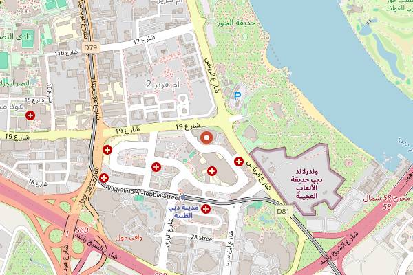Map showing Bur Dubai Souk in Dubai