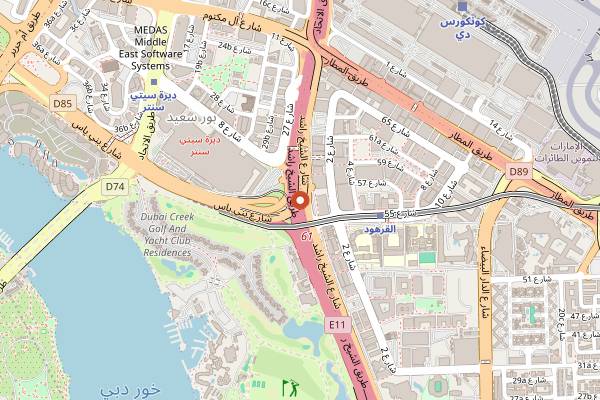 Map showing Deira Spice Souk in Dubai