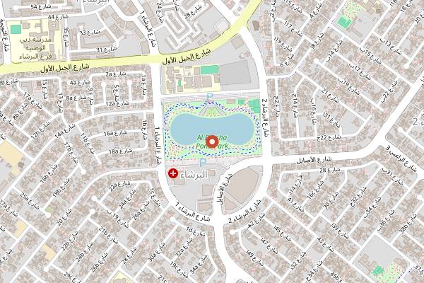 Map showing Souq Al Freej at Al Barsha Pond Park in Dubai
