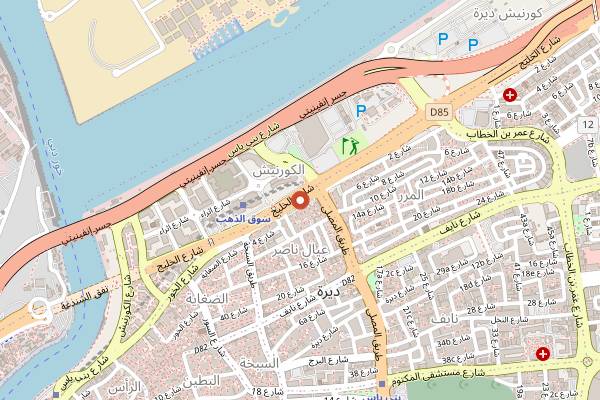 Map showing Waterfront Market in Dubai