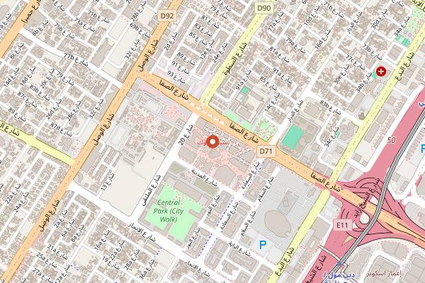 Map showing NOLA Bijou Bistro & Bar, City Walk in Dubai