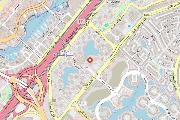 Map showing Little Bangkok in Dubai