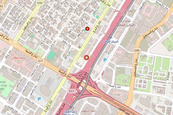 Map showing Shang Palace in Dubai