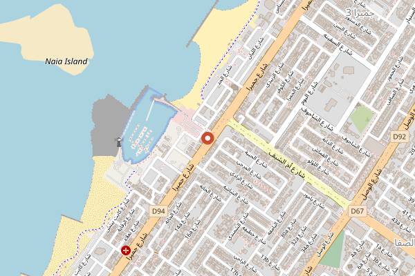 Map showing Al Farwania Restaurant in Dubai