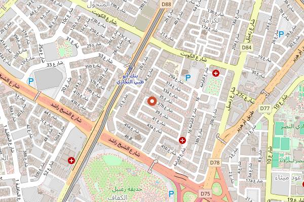 Map showing Rabbash Al Mamzar Cafeteria in Dubai