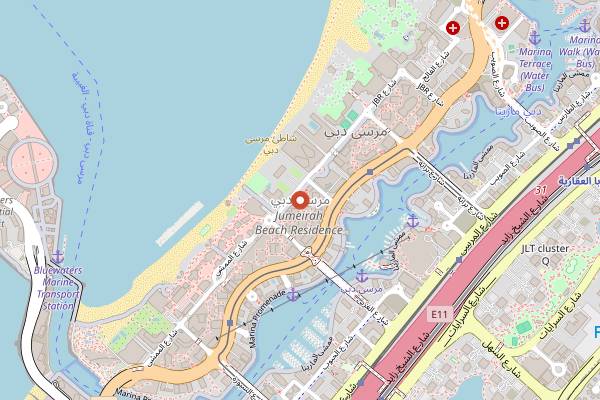 Map showing Blush Wine and Cocktail Bar in Dubai
