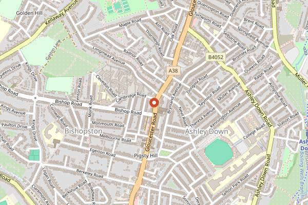 Map showing Joe's Bakery in Bristol