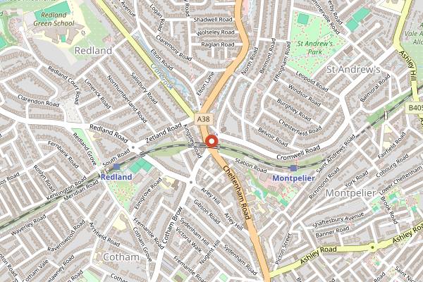 Map showing Filthy XIII in Bristol