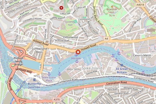 Map showing Grain Barge in Bristol