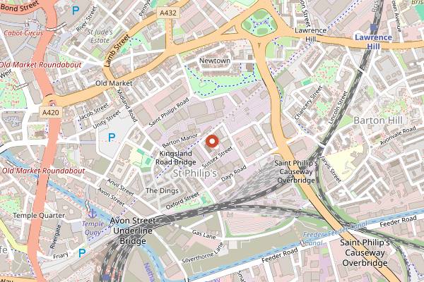 Map showing Good Chemistry Brewing in Bristol
