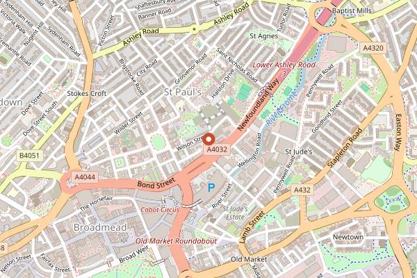 Map showing New Bristol Brewery in Bristol