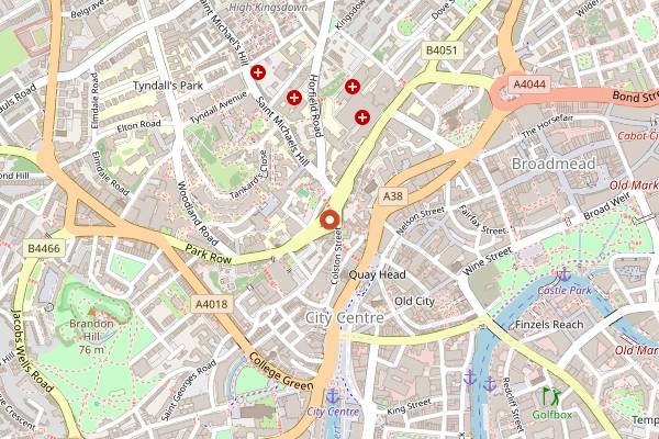 Map showing Zero Degrees in Bristol