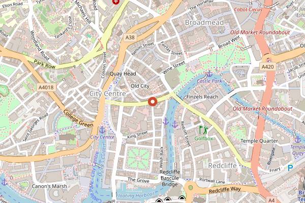 Map showing Sandwich Sandwich in Bristol