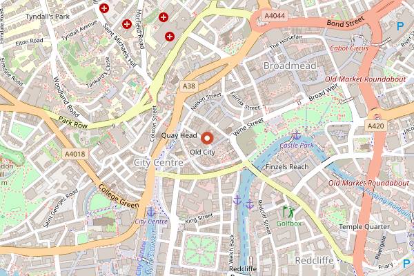 Map showing Small Street Espresso in Bristol