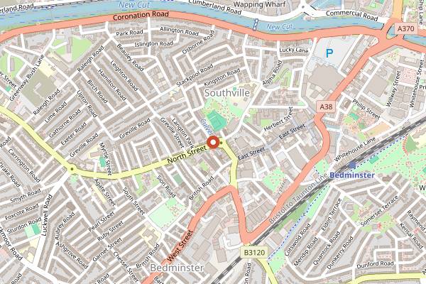 Map showing Sweven Coffee in Bristol