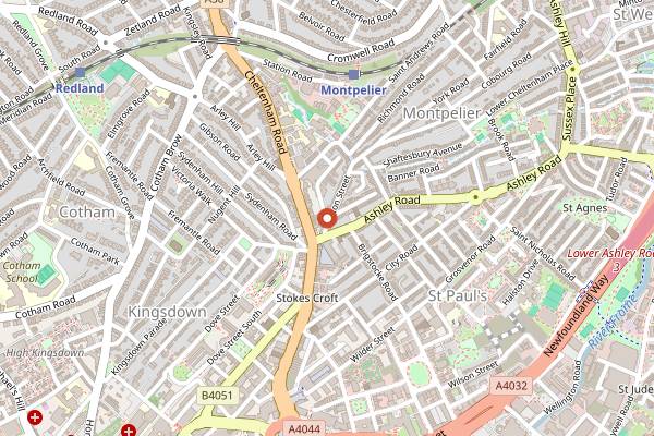 Map showing The Bristolian in Bristol