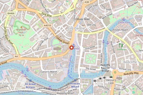 Map showing Watershed Cafe & Bar in Bristol
