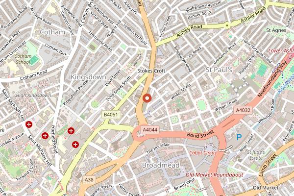 Map showing Caribbean Croft in Bristol