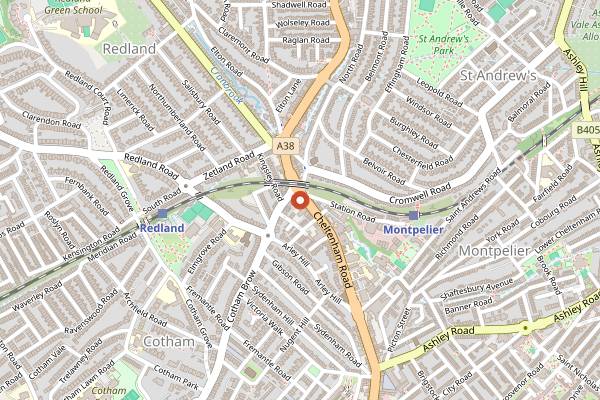 Map showing Koocha Mezze Bar in Bristol