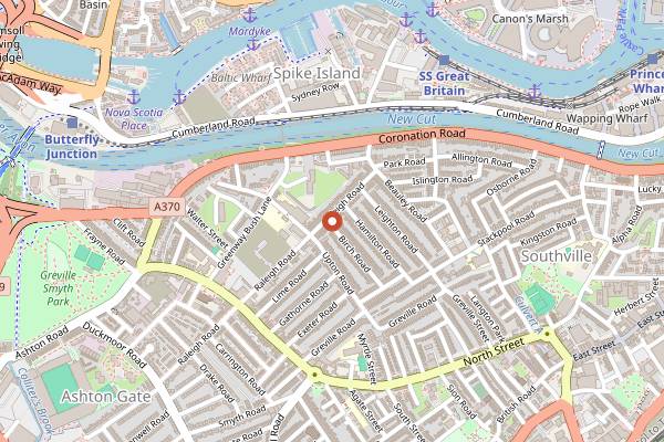 Map showing Sonny Stores in Bristol