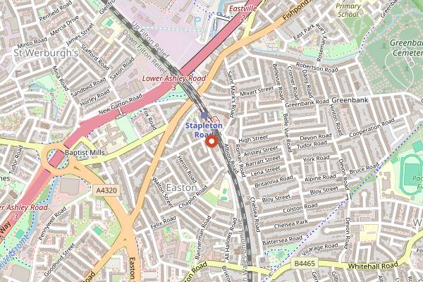 Map showing Radical Roasters in Bristol