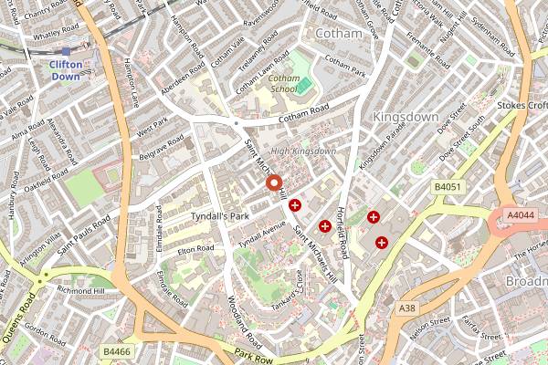 Map showing TwoDay Coffee Roasters in Bristol