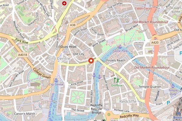Map showing Oowee Vegan in Bristol