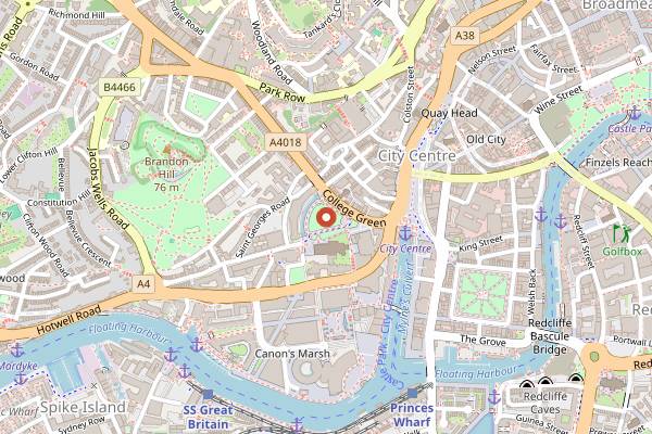 Map showing Bristol Beer & Cider Festival in Bristol