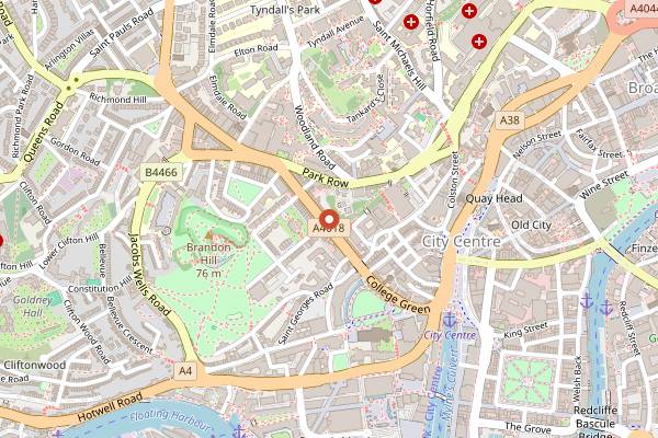 Map showing Mrs Potts Chocolate House in Bristol