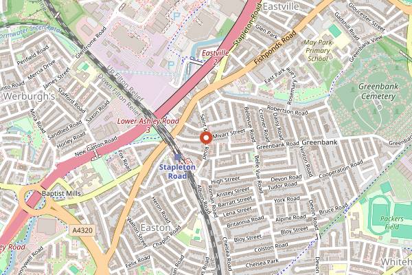 Map showing Bristol Sweet Mart in Bristol
