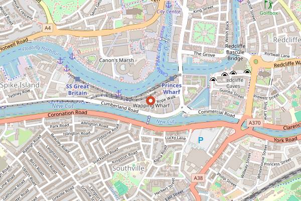 Map showing Cargo at Wapping Wharf in Bristol