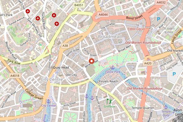 Map showing Dareshack in Bristol
