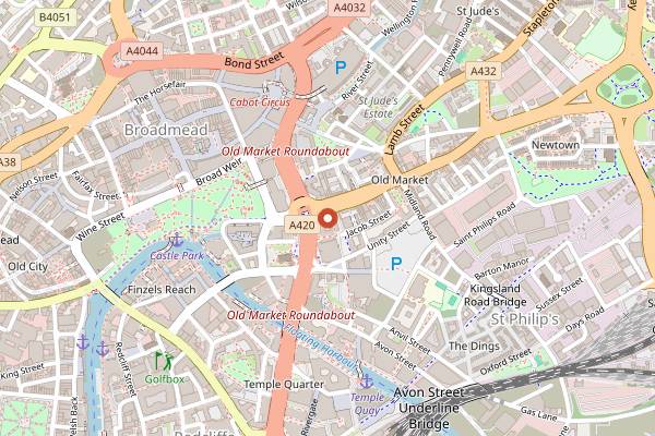 Map showing Exchange in Bristol