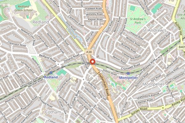 Map showing Filthy XIII in Bristol