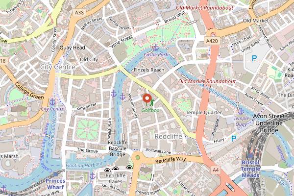 Map showing The Fleece in Bristol