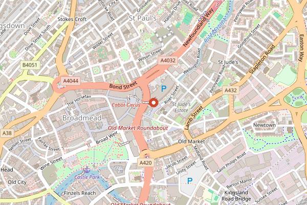 Map showing The Phoenix in Bristol