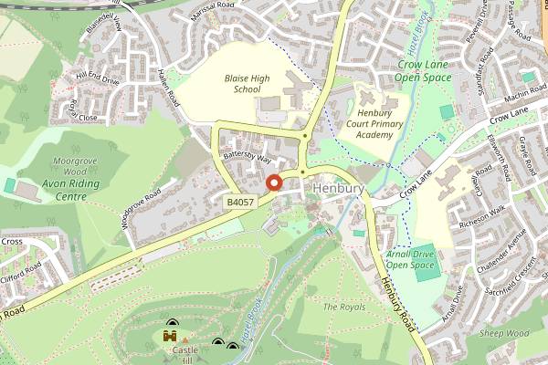 Map showing The Blaise Inn in Bristol