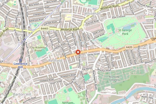 Map showing Native Vine in Bristol
