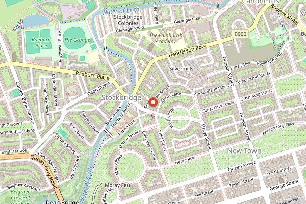 Map showing Bostock Bakery in Edinburgh