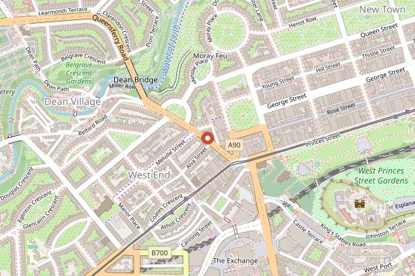 Map showing Söderberg Bakery Shop in Edinburgh