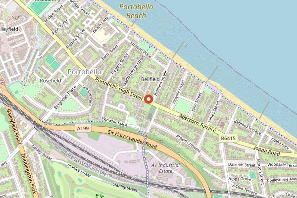 Map showing Twelve Triangles Portobello in Edinburgh