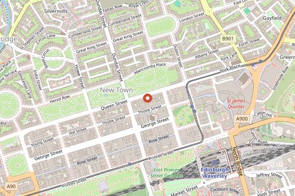 Map showing Bramble Bar and Lounge in Edinburgh