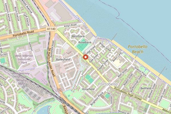 Map showing Foresters Guild in Edinburgh