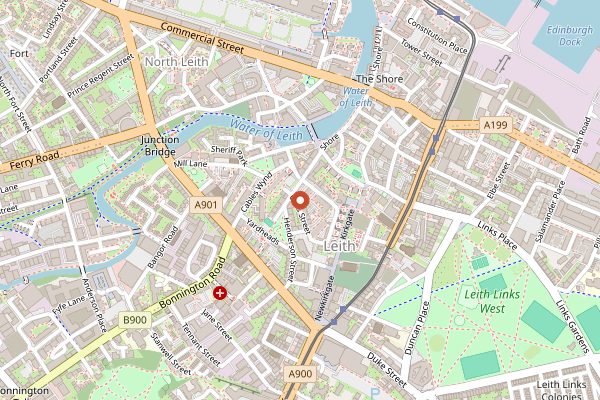 Map showing The Scotch Malt Whisky Society in Edinburgh