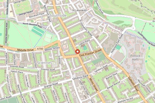 Map showing The Abbey in Edinburgh